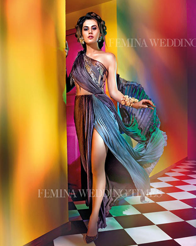 Actress Taapsee Pannu with gorgeous western outfit and matching jewellery