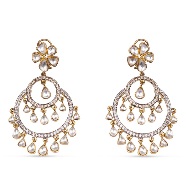 The picture shows Adara Earrings from Vasundhara Jewelry on white background
