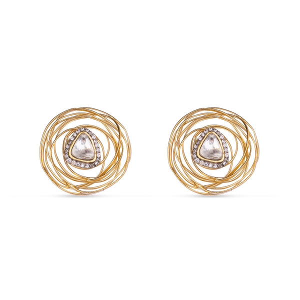 It is the image of a pair of Rida Earrings on white background 